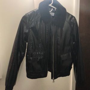 Calvin Klein Womens Jacket Coat Patent Leather  XS